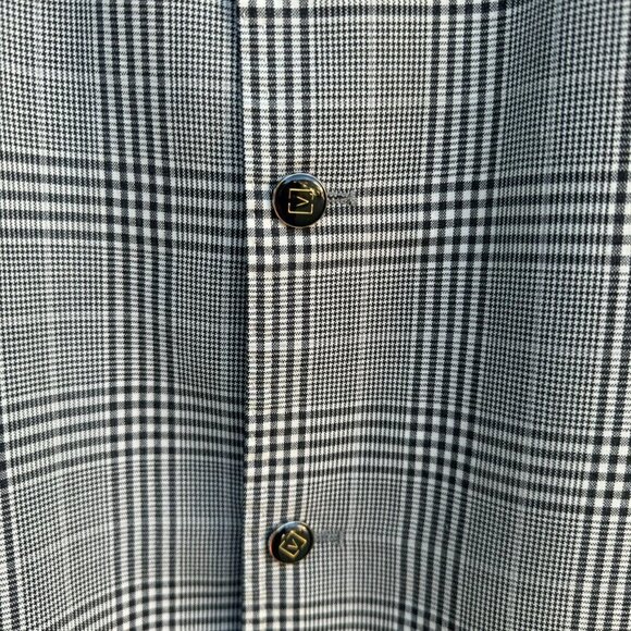 Sergio Valentino Mens Gray Wool Checkered Single Breasted Blazer Vest Set 44L - Picture 10 of 14